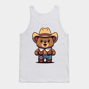 Cute Cowboy Bear Kawaii Tank Top